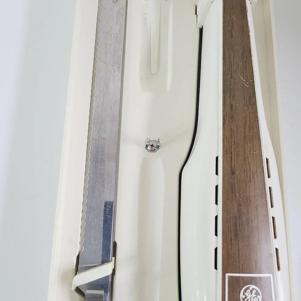 Vintage General Electric Electric Slicing Knife Set W/ Fork Box & Hanging Caddy